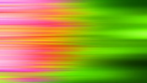 Horizontal verwischte Linien in Pink, Orange und Gelb auf der linken Seite, die nach rechts in ein sattes Grün übergehen.