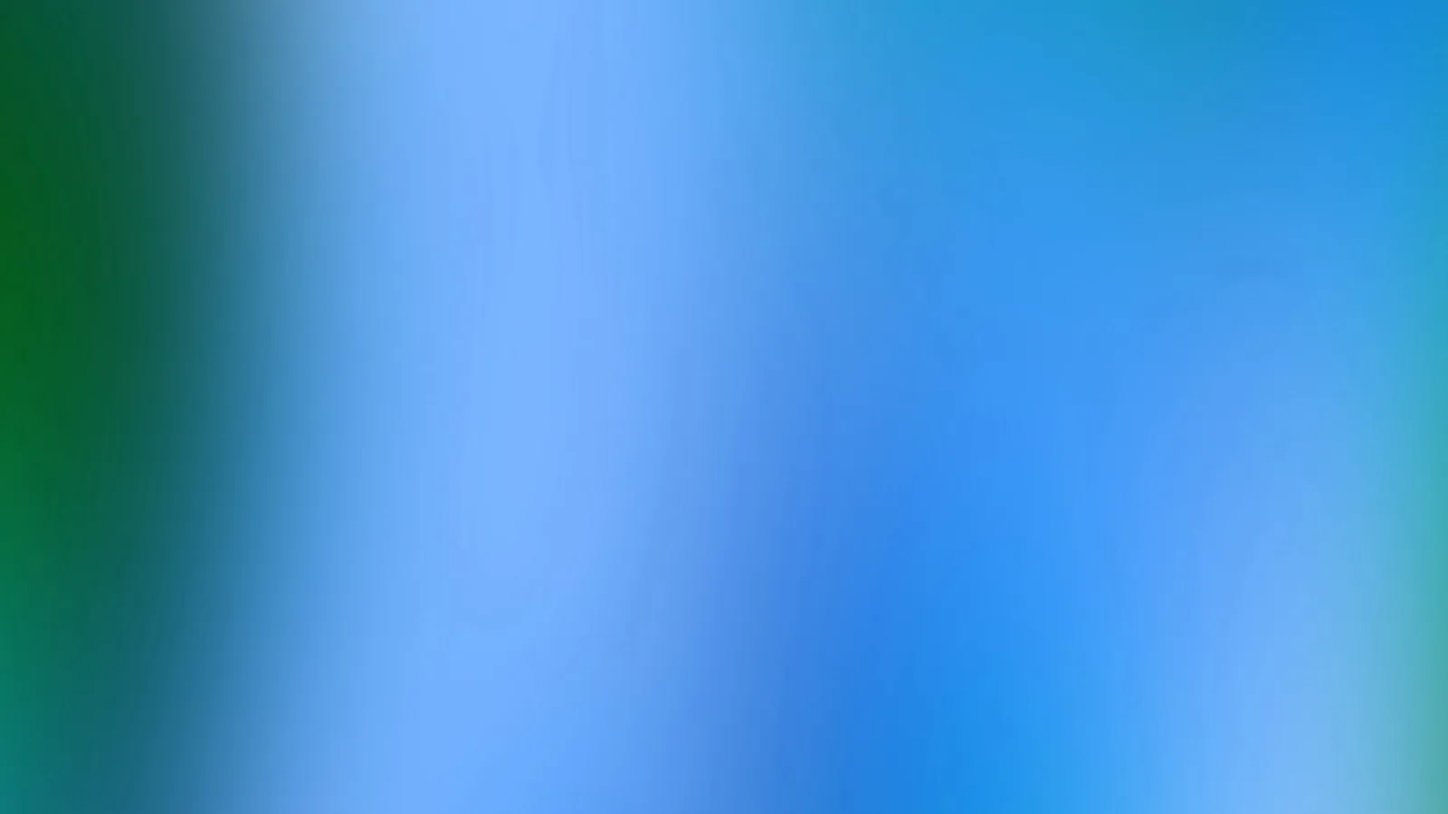 Weich verlaufender Farbverlauf von Dunkelgrün links über helles und kräftiges Blau bis Türkis am rechten Rand, ohne erkennbares Motiv.
