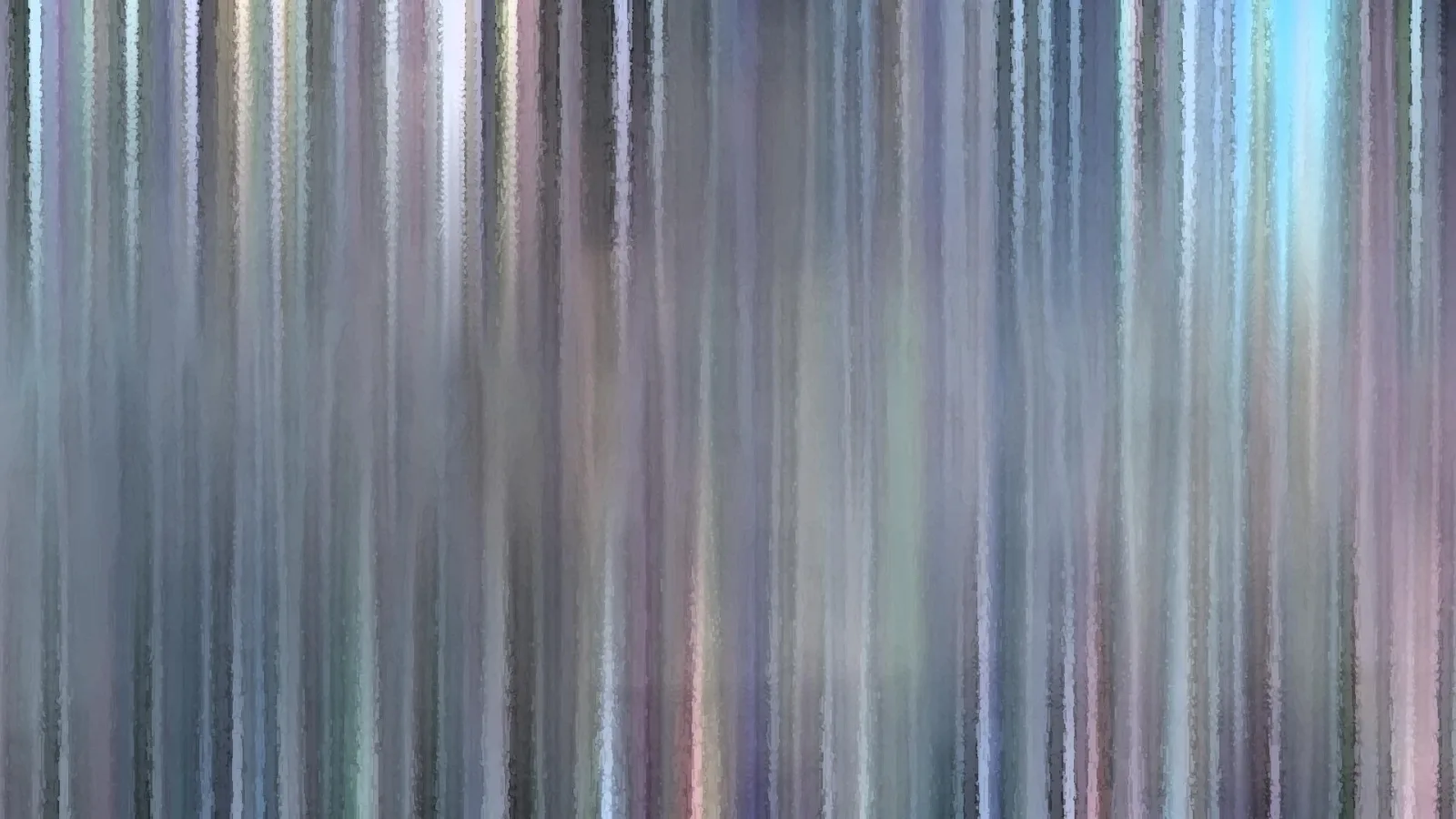 Abstraktes Bild aus senkrechten, verwischten Streifen in Grau, Blau, Lila und Rosa.