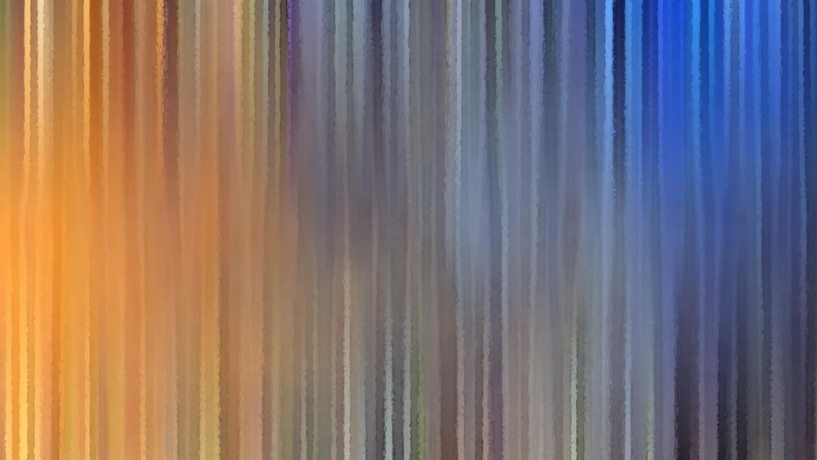 Abstrakte Komposition aus vertikalen, leicht verwischten Streifen: links Orange, zur Mitte Grau, rechts kühles Blau.