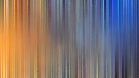 Abstrakte Komposition aus vertikalen, leicht verwischten Streifen: links Orange, zur Mitte Grau, rechts kühles Blau.