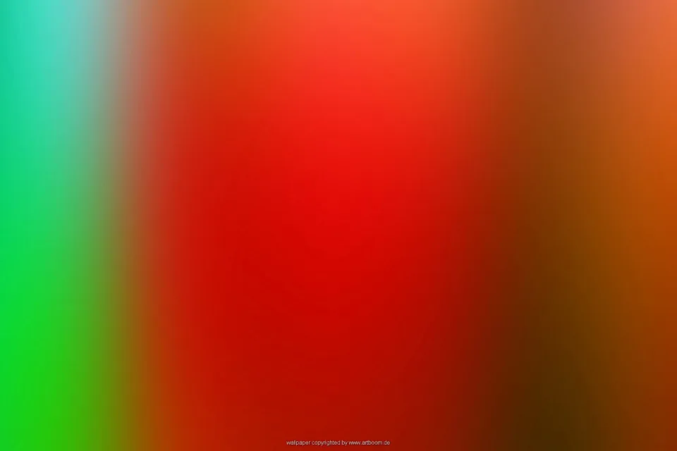 Unscharfer Farbverlauf: links grün, in der Mitte leuchtend rot, rechts orange bis dunkelbraun.