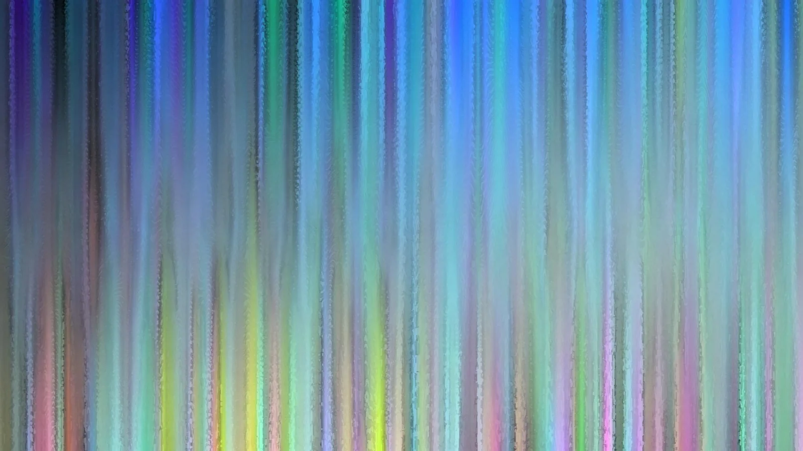 Abstrakte Komposition aus senkrechten, pastellfarbenen Streifen in Blau, Grün, Lila, Rosa und Gelb mit feiner, malerischer Körnung.