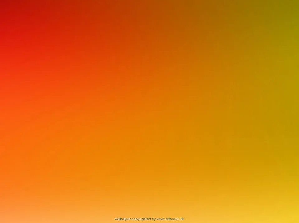 Diagonaler Farbverlauf von Rot oben links über Orange zu Gelb unten rechts, oben rechts mit olivgrünem Ton.