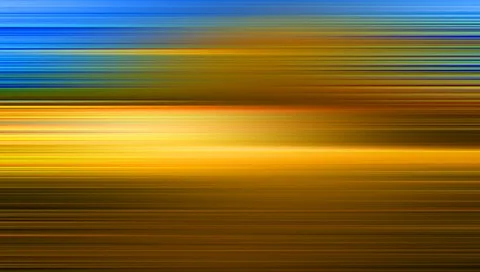 Horizontal verwischte Streifen, oben blau, darunter gold- und bernsteinfarbene Töne mit hellen Bereichen in der Mitte.