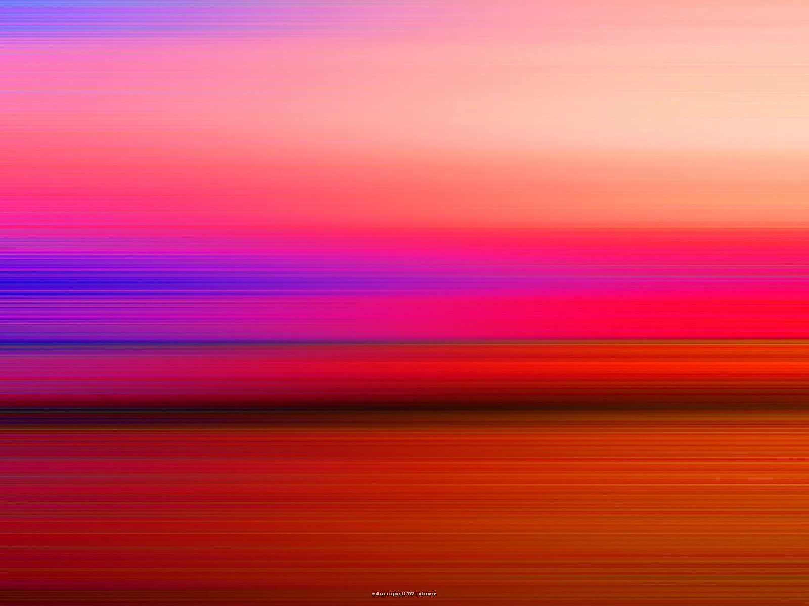 Abstrakte horizontale Streifen in Pink, Violett, Rot und Orange, die von hellem Rosa oben in dunkles Rotbraun unten übergehen.