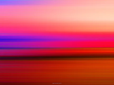 Abstrakte horizontale Streifen in Pink, Violett, Rot und Orange, die von hellem Rosa oben in dunkles Rotbraun unten übergehen.