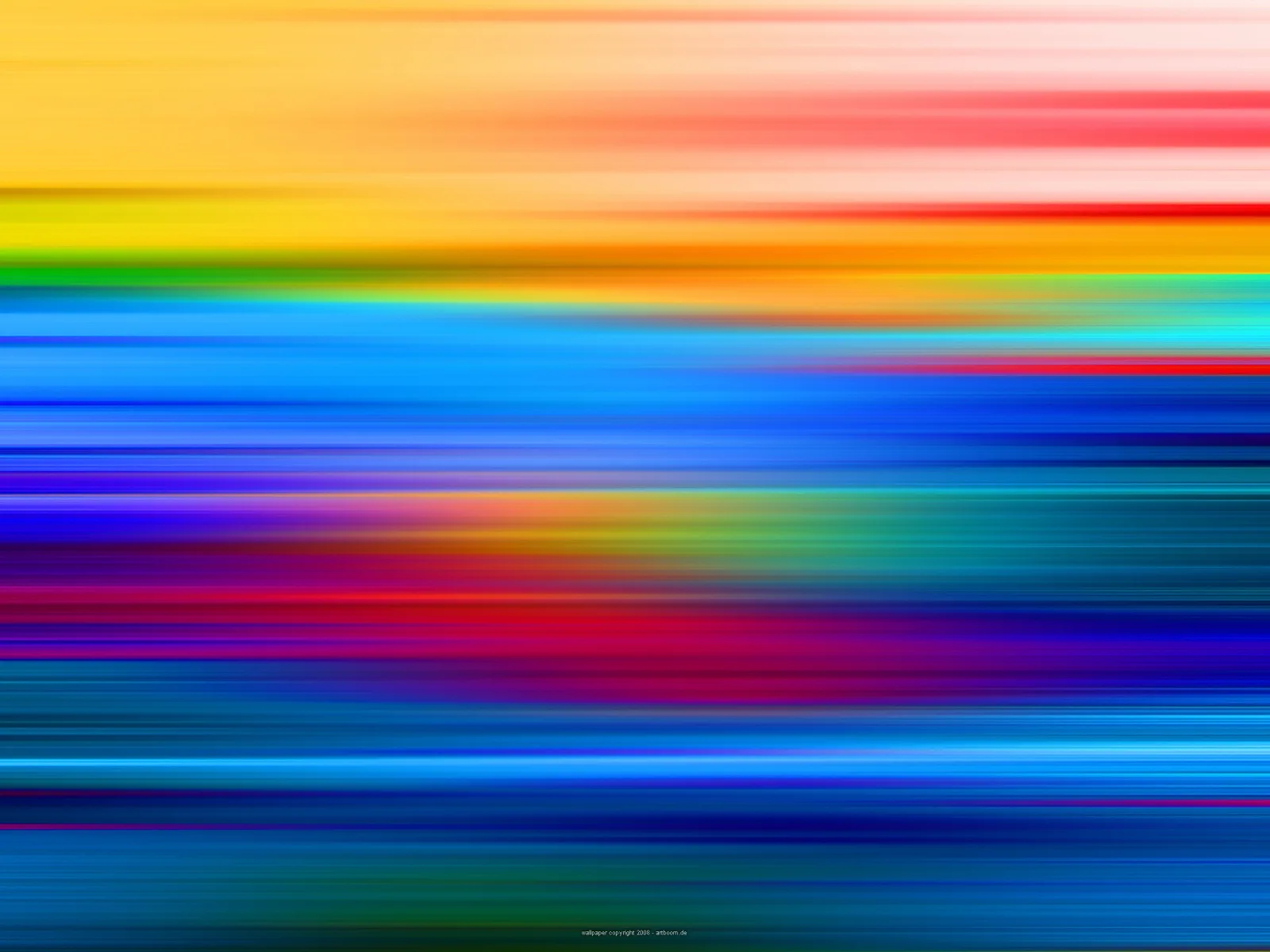 Horizontal verwischte Streifen in Gelb, Rot, Orange, Blau und Violett, die von oben nach unten ineinanderfließen.