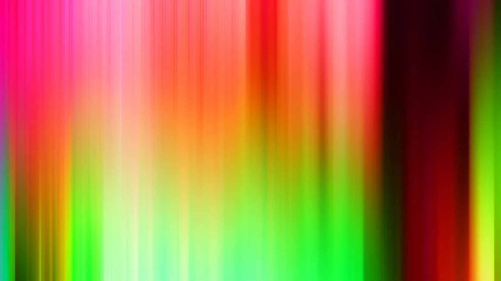 Abstrakte vertikale Streifen in Pink, Rot, Orange, Gelb und Grün mit weichen Übergängen, rechts ein dunkler Bereich.