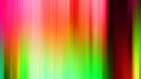 Abstrakte vertikale Streifen in Pink, Rot, Orange, Gelb und Grün mit weichen Übergängen, rechts ein dunkler Bereich.