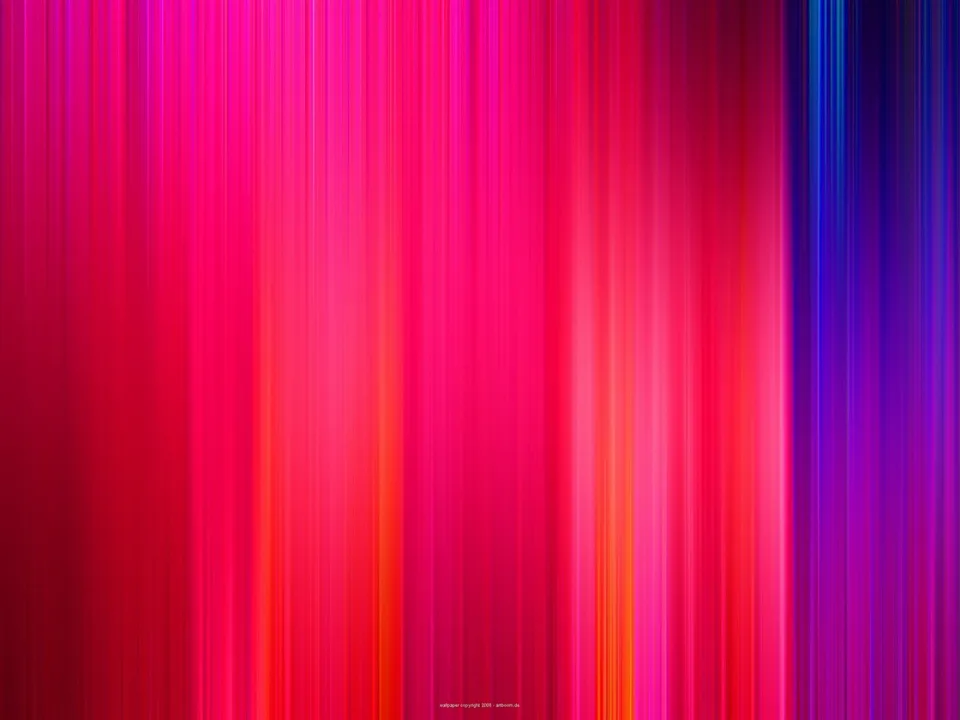 Abstraktes Bild aus senkrechten Streifen in Pink, Rot und Magenta, die nach rechts in Blau und Violett übergehen.
