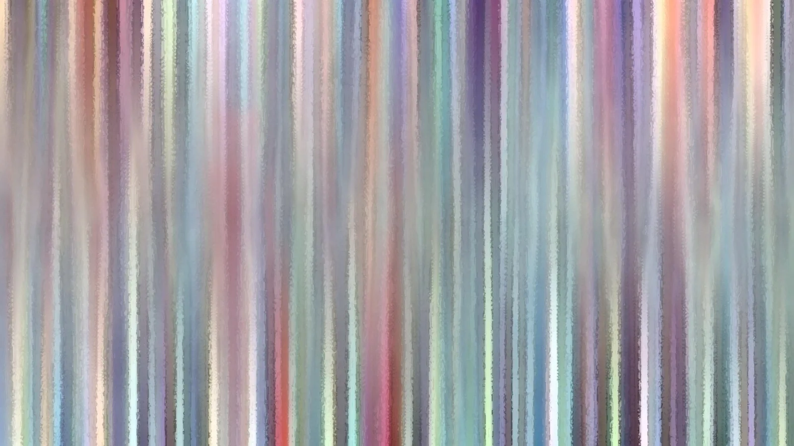 Abstrakte Komposition aus senkrechten, pastellfarbenen Streifen in Rosa, Blau, Grün und Grau mit malerisch verwischten Kanten.