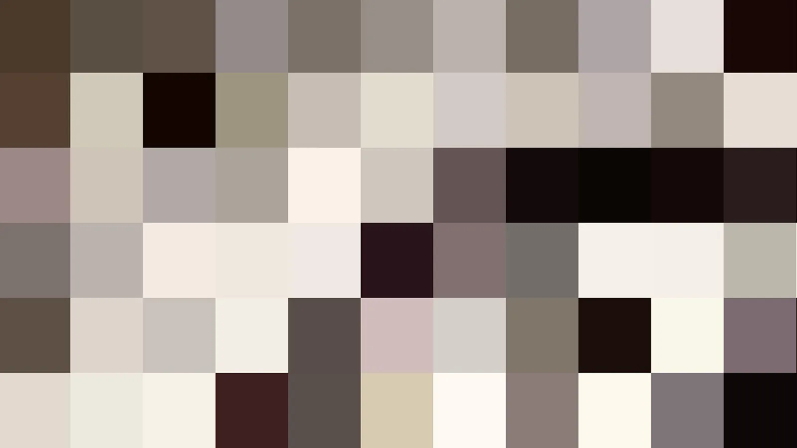 Abstraktes Mosaik aus quadratischen Pixeln in Beige, Braun, Cremeweiß und Schwarz.