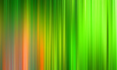 Vertikale, verwischte Linien in Grün, Gelb und Orange, die von links nach rechts heller werden