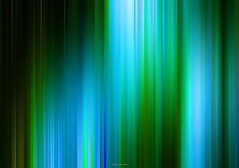 Abstrakte vertikale Streifen in Blau, Türkis und Grün, die von dunklen Rändern zur helleren Mitte hin verlaufen und nach unten verwischen.