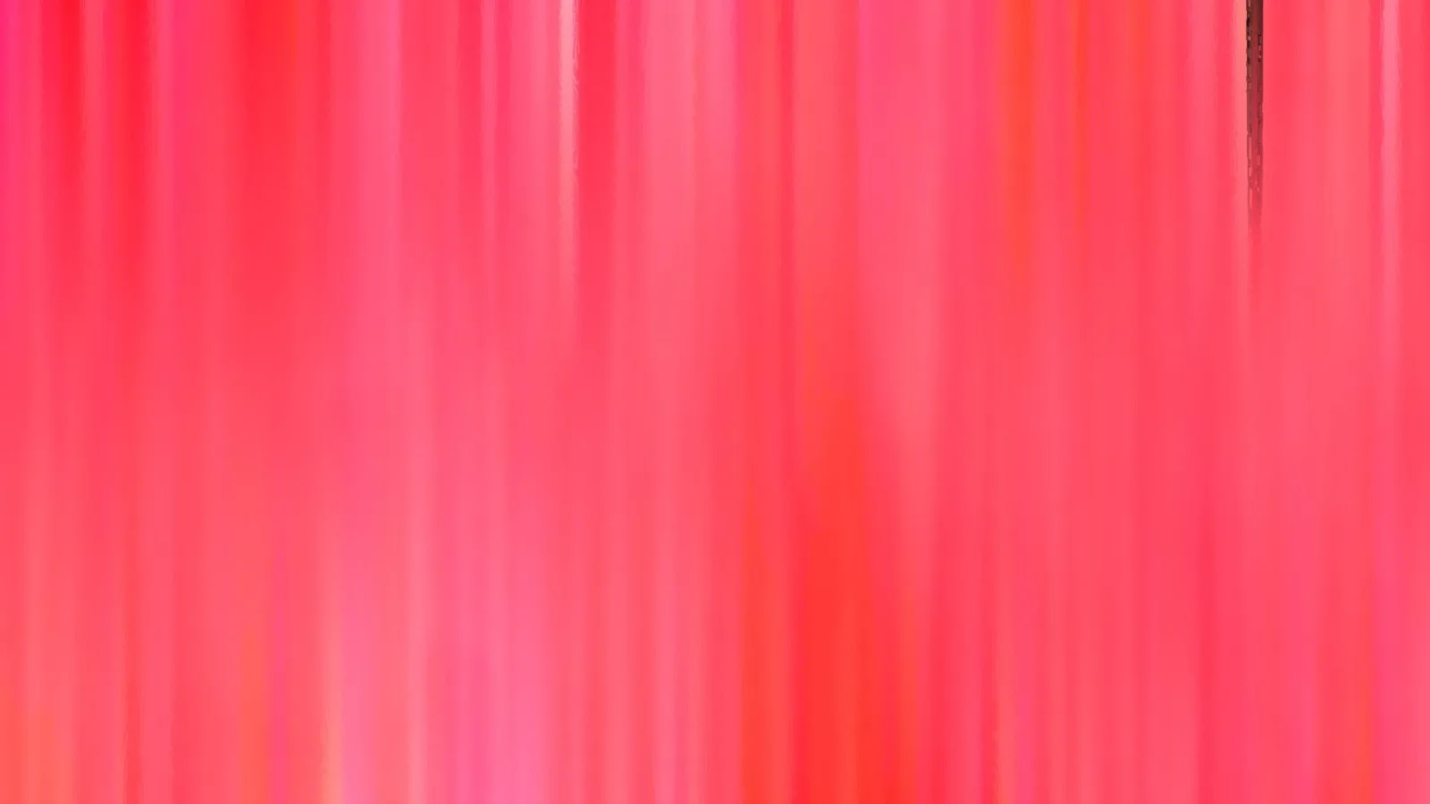Abstrakte vertikale Schlieren in Rot, Pink und Koralle, oben rechts eine dünne dunkle Linie.