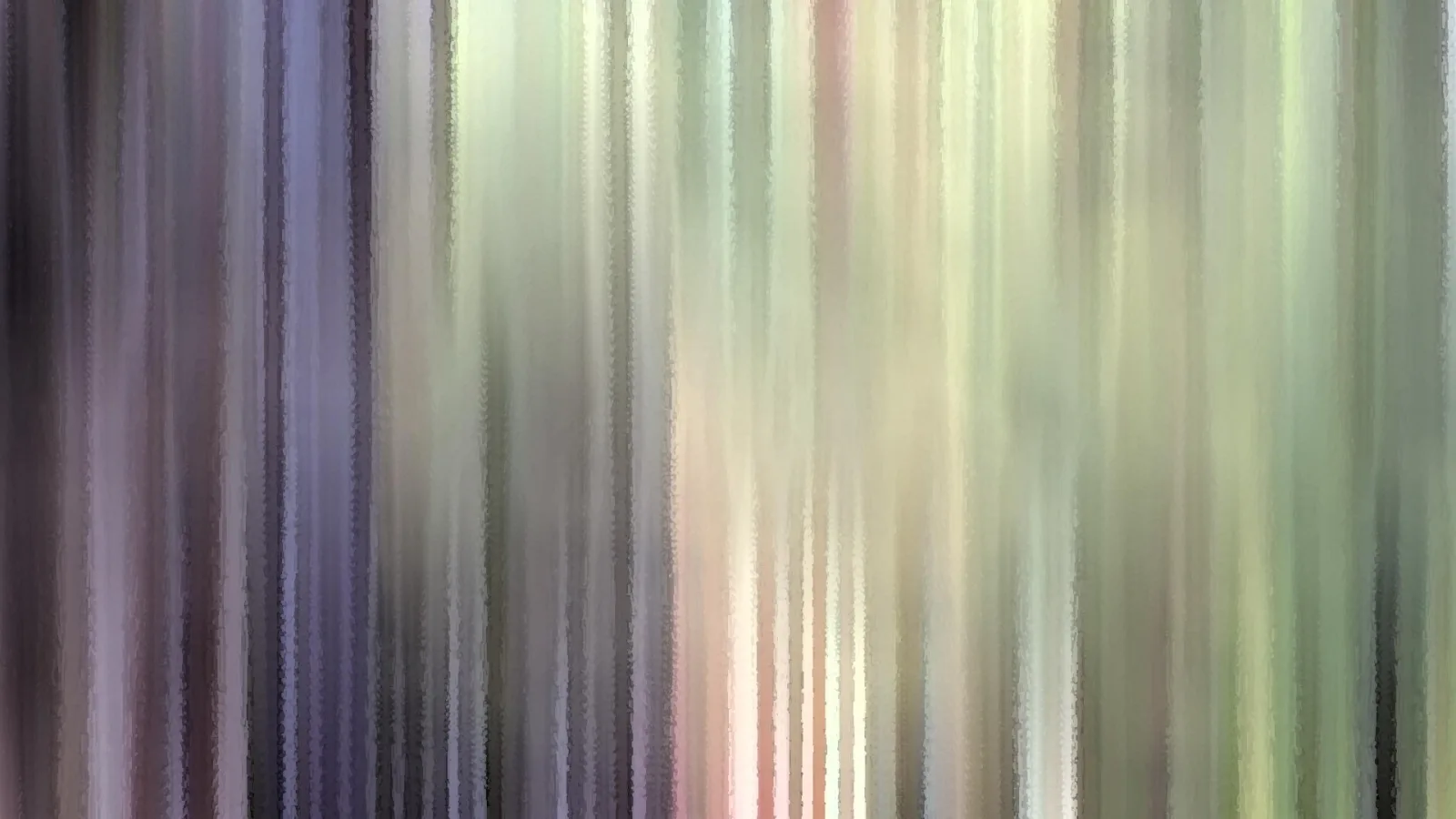 Abstraktes Bild aus vertikalen, verwischten Streifen in Grau, Lila, Grün und Rosa, die von links nach rechts ineinander übergehen.