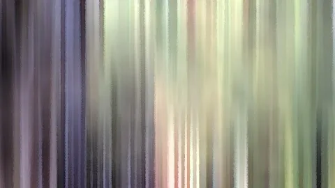Abstraktes Bild aus vertikalen, verwischten Streifen in Grau, Lila, Grün und Rosa, die von links nach rechts ineinander übergehen.
