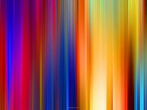 Vertikal verwischte Streifen in Blau, Rot, Violett, Orange und Gelb, von links nach rechts ineinander übergehend, mit hellem Leuchten im unteren rechten Bereich.