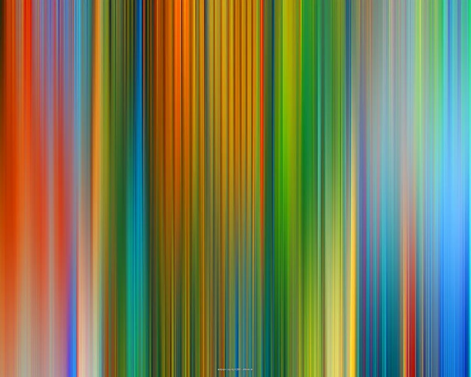 Abstrakte vertikale Streifen in Orange, Grün, Blau, Gelb und Rot, die von links nach rechts ineinander verlaufen; unten mittig ist eine winzige Copyright-Zeile zu sehen.