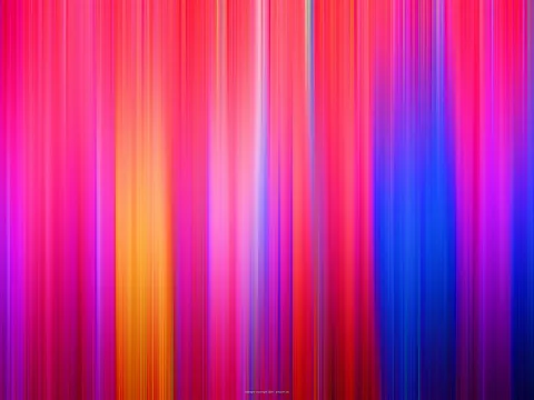 Abstrakte Komposition aus dicht nebeneinander stehenden, vertikalen Streifen in Pink, Rot, Orange, Violett und Blau, die verschwommen ineinander übergehen.