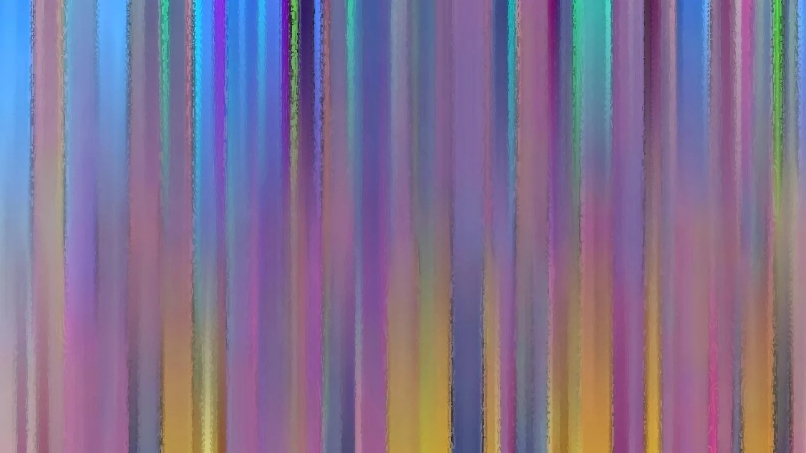 Vertikale, gemalt wirkende Streifen in Blau, Rosa, Violett, Gelb und Grün nebeneinander