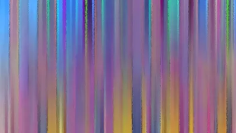 Vertikale, gemalt wirkende Streifen in Blau, Rosa, Violett, Gelb und Grün nebeneinander