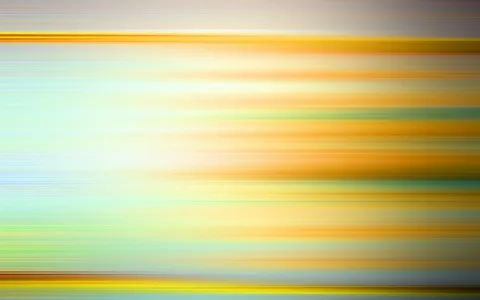 Abstrakte horizontale Streifen in Gelb, Orange und Mintgrün, die von links nach rechts verwischen, mit hellen Zonen in der Mitte.