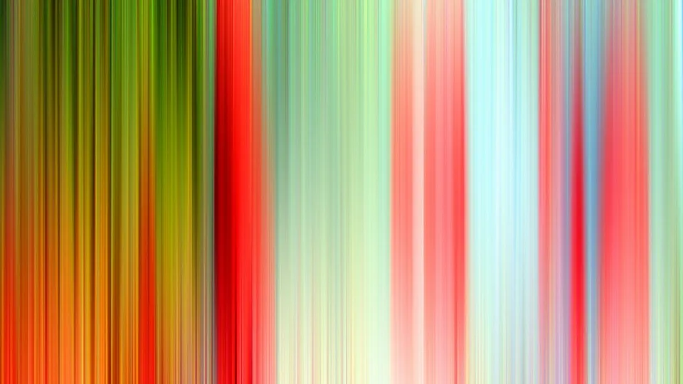 Abstraktes Muster aus vertikalen, weich verlaufenden Streifen in Rot, Grün, Orange, Mintgrün und Hellblau.