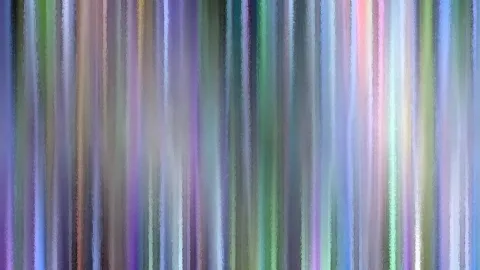 Abstraktes Bild aus senkrechten, pastellfarbenen Streifen in Lila, Grün, Blau, Rosa und Grau mit malerisch raue Kanten