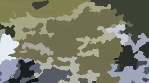 Abstraktes Muster aus unregelmäßigen olivgrünen, khakifarbenen, hellgrauen und schwarzen Flächen