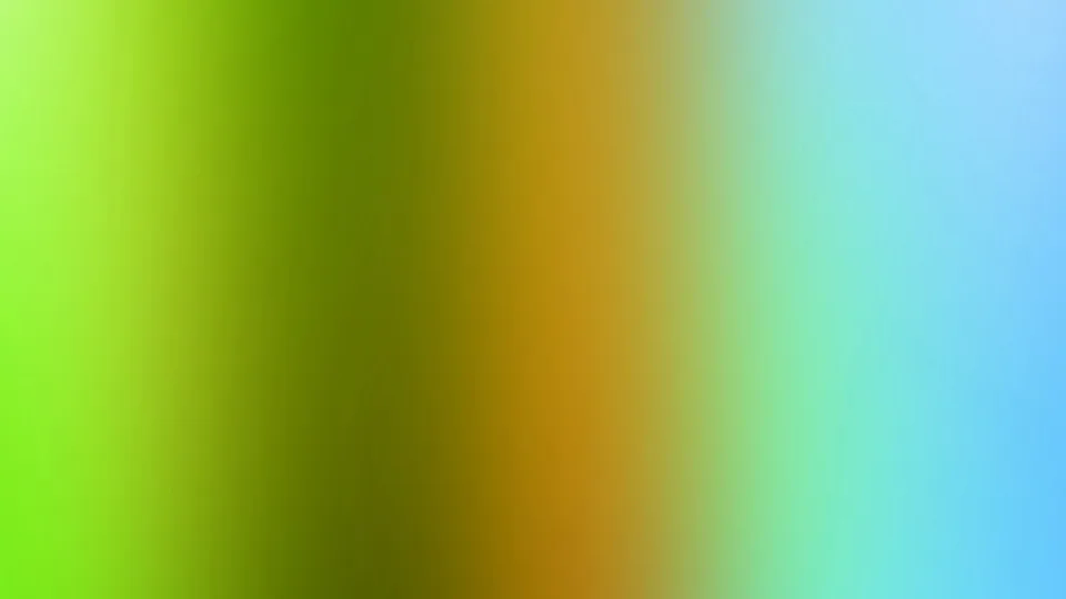 Weich verlaufender Farbverlauf von Limette über Olivgrün und Ocker bis zu Mintgrün und Hellblau, von links nach rechts.