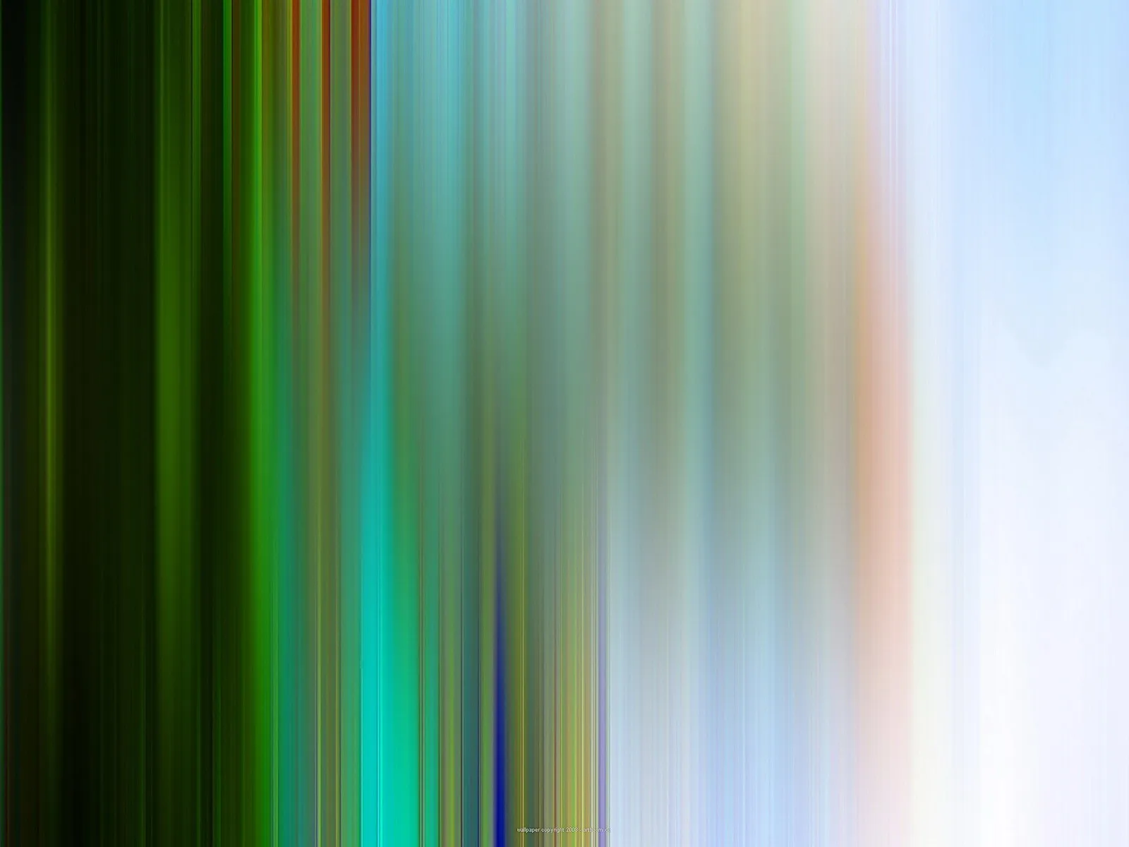 Abstrakte vertikale Streifen in Grün, Türkis, Gelb und Blau, die von dunkel links zu hell rechts verlaufen.