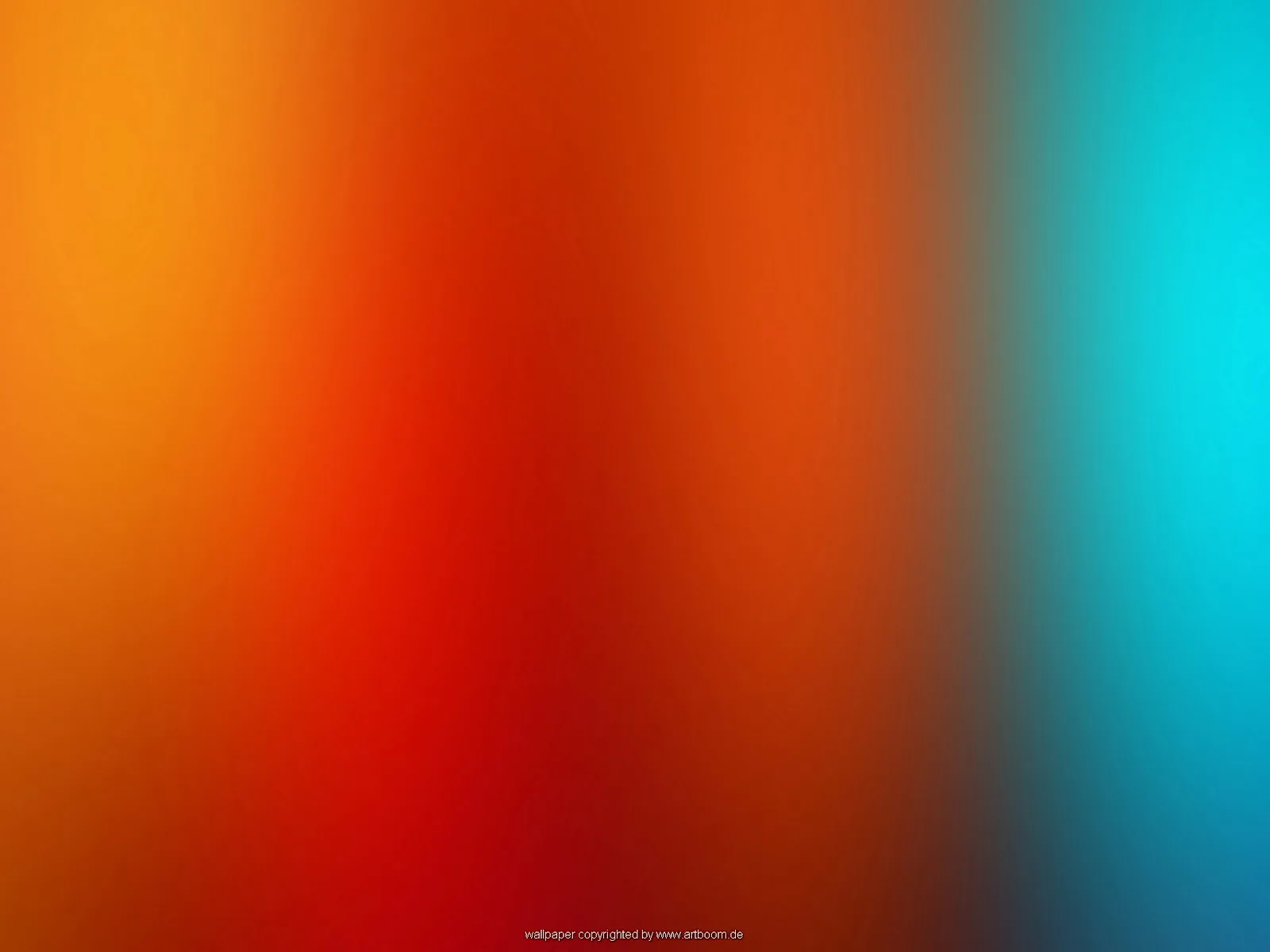 Unscharfer Farbverlauf von Orange über Rot bis zu leuchtendem Cyan, rechts am hellsten, mit kleinem Copyright-Schriftzug unten Mitte.