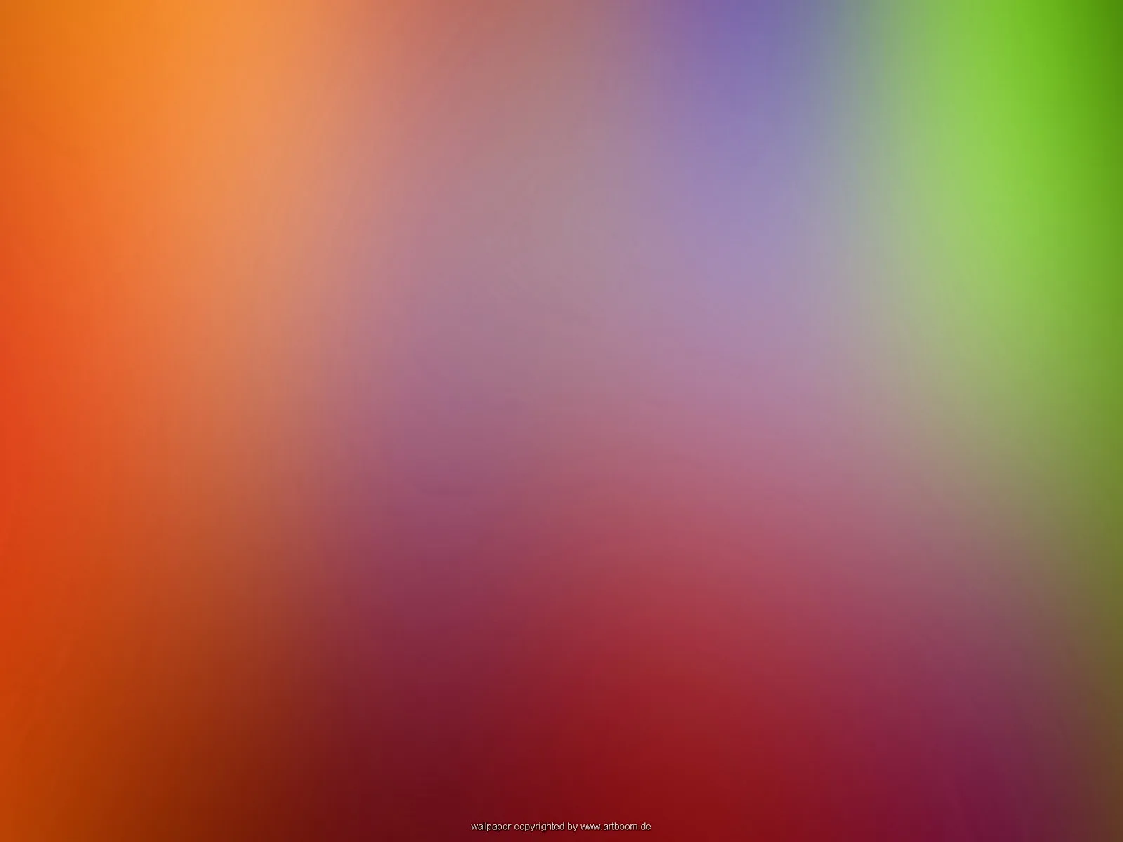 Weich verwischter Farbverlauf von Orange links oben über Violett in der Mitte bis Grün rechts oben, unten dominiert Rot.