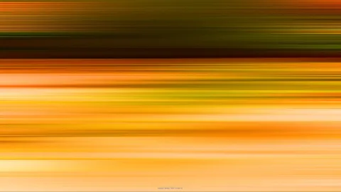 Abstrakte horizontale Streifen aus Orange, Gelb und dunklem Olivgrün, die in Bewegungsunschärfe ineinander übergehen.