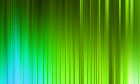 Vertikale, unscharfe Lichtstreifen verlaufen von Türkis links über Grün bis zu Hellgrün rechts.