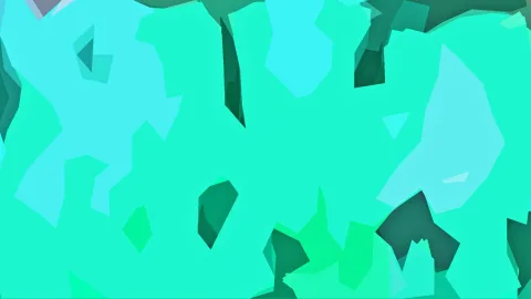 Abstrakte Komposition aus türkisen, mintgrünen und dunkelgrünen polygonalen Flächen