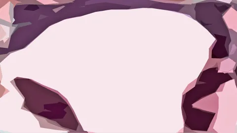 Abstrakte Komposition aus rosa und violetten Dreiecksflächen mit einer großen, hellen und leeren Mitte.