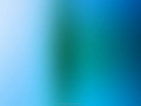Unscharfer Verlauf in Blau und Türkis mit einem dunkleren grünlichen Schatten in der Mitte und einer kleinen Schrift am unteren Rand.