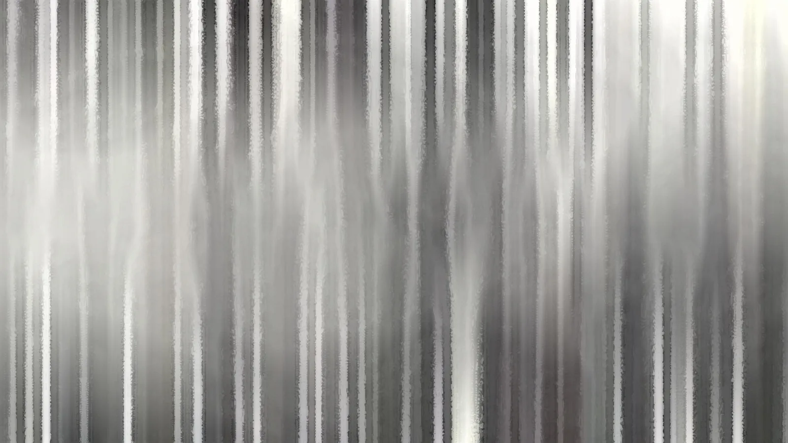 Abstraktes Bild aus vertikalen grauen und weißen Schlieren mit weichen, verwischten Übergängen.