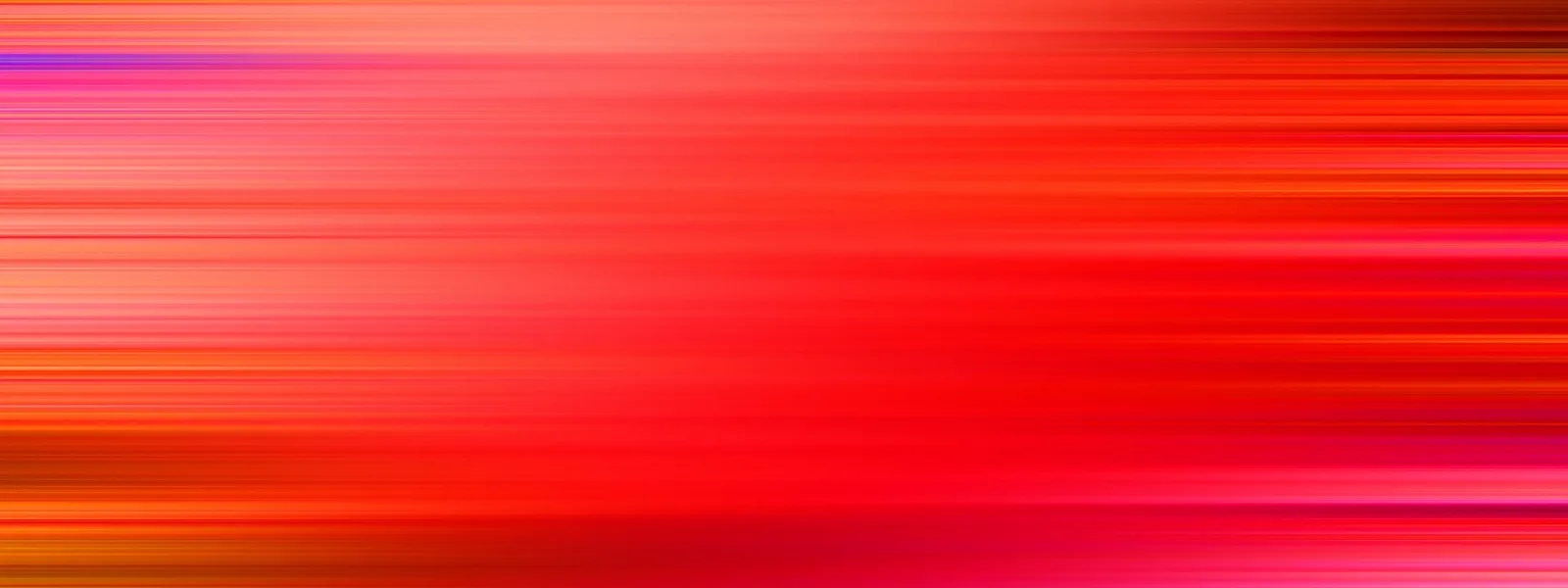 Abstrakte horizontale Streifen in Rot, Orange und Rosa, die wie Bewegungsunschärfe von links nach rechts verlaufen, mit einem violetten Schimmer am oberen linken Rand.