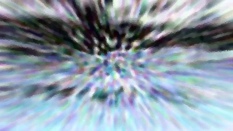 Abstrakte radiale Unschärfe in Blau, Lila und Grün mit dunklerem Zentrum im oberen Bereich, leicht pixelig.