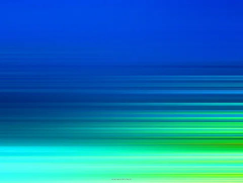 Abstrakte horizontale Streifen, oben tiefblau, unten in Türkis und Grün verlaufend, mit verwischten Linien.