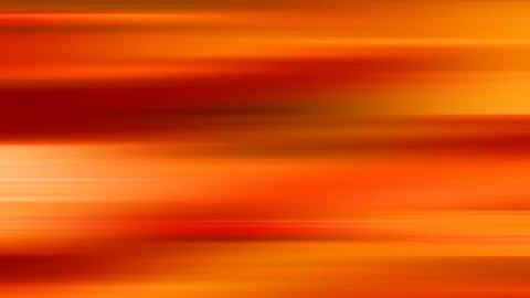 Abstrakte Komposition aus horizontalen, verwischten Streifen in Orange, Rot und Gelb, die von dunklem Rotbraun links zu hellem Gelb rechts übergehen.