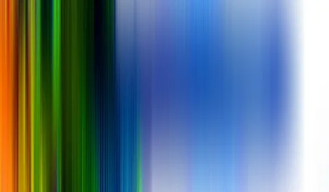 Abstrakte vertikale Streifen von Orange über Grün und Dunkelblau bis Hellblau, rechts ausblendend in Weiß.