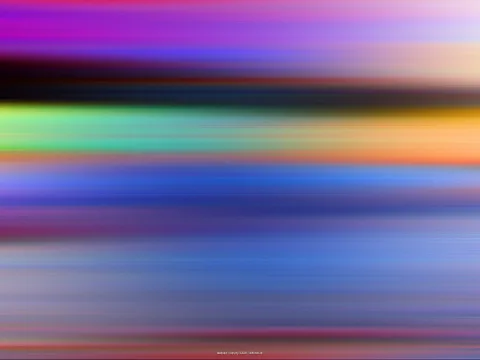 Horizontal verwischte Streifen in Violett, Schwarz, Grün, Orange und Blau, die von oben nach unten ineinander übergehen.