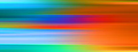 Horizontale, verwischte Streifen in Blau, Türkis, Orange, Rot und Grün, die von links nach rechts ineinanderlaufen.