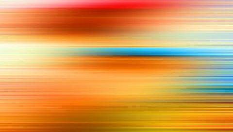 Horizontal verwischte Streifen in Orange, Gelb, Rot und Blau, die von links nach rechts fließen.