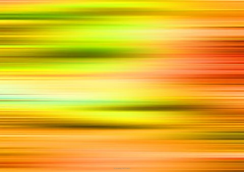 Abstrakte horizontale Streifen in Gelb, Orange, Grün und Rot, wie eine Bewegungsunschärfe.